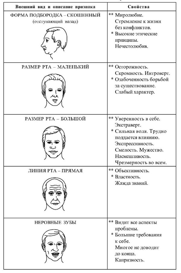 Физиогномика лица и характер схемы и описание изучение бесплатно