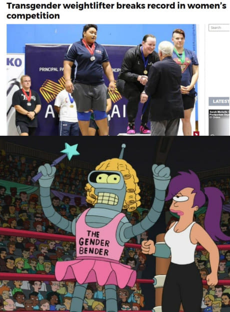 Transgender weightlifter breaks record in women's competition. - Tolerance, Sport, World has gone mad