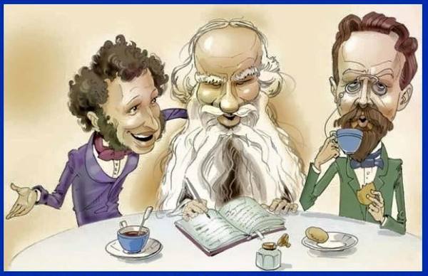 For important negotiations. - Images, Pushkin, Lev Tolstoy, Chekhov, Caricature, Humor