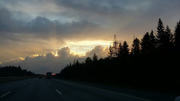 Sunset. Moscow region. Novorizhskoe highway - My, Sunset, Battle of sunsets