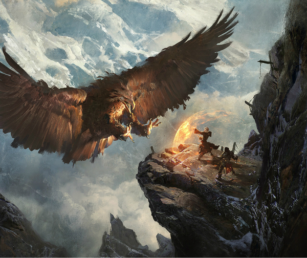 Passage to the eagle's nest. - Eagle, The mountains, Nest, Passage, 2D, Fantasy, Art