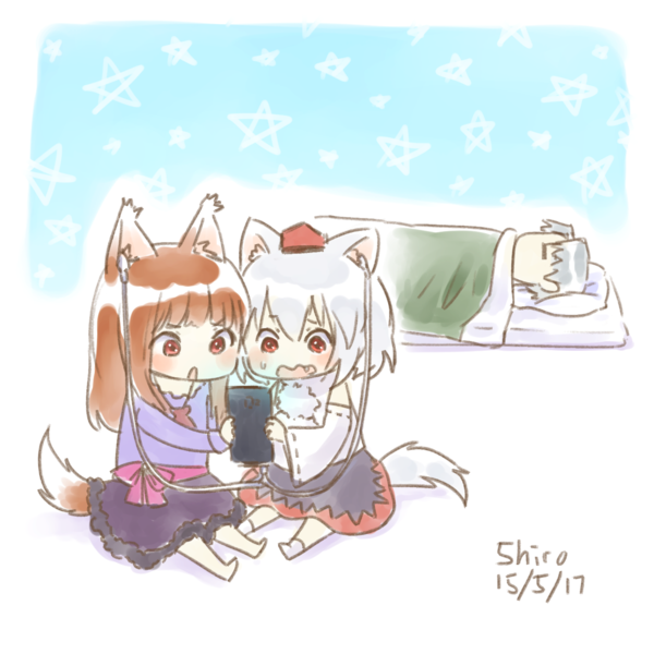 Chibi Horo - Anime art, Anime, , Horo holo, Holo, Kraft lawrence, Touhou, Inubashiri momiji