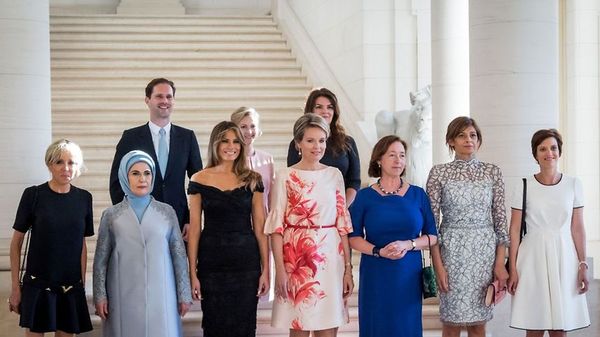 Husband of Luxembourg prime minister posed for photo of first ladies of world leaders - Europe, , Humor