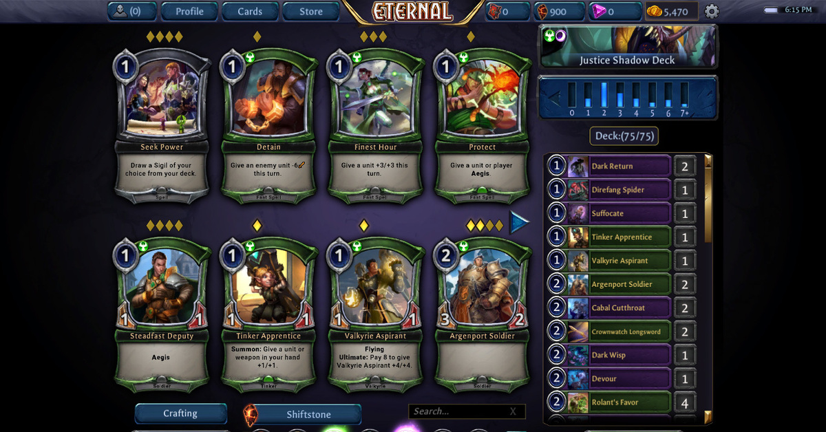 Shadow deck. Eternal Card game. Shadow Deck Tier.
