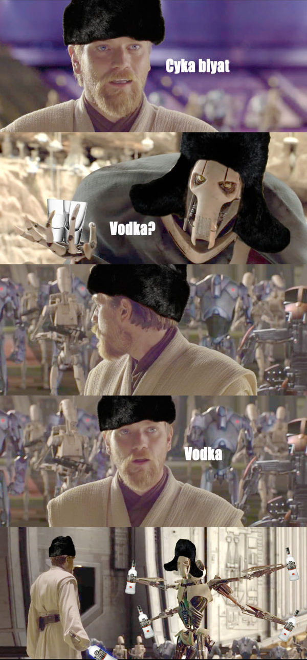 -Vodka? - Hat with ear flaps, Picture with text, Longpost, Memes, Obi-Wan Kenobi, Star Wars, Vodka