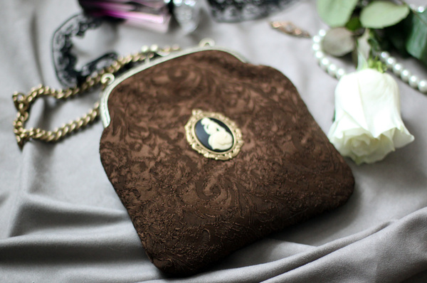 Evening bag with cameo - My, Handmade, Сумка, Vintage, Ball, Needlework without process, , Cameo, , cameos