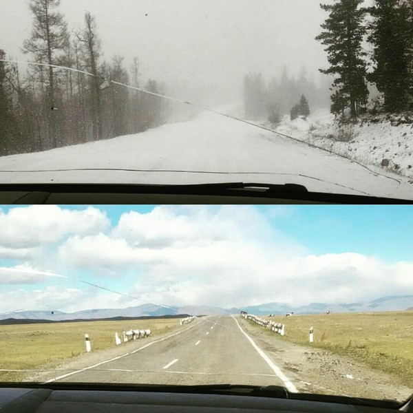 Dangerous and beautiful weather Tuvinskaya) - Summer, Weather, Tyva Republic, , Road, Kyzyl