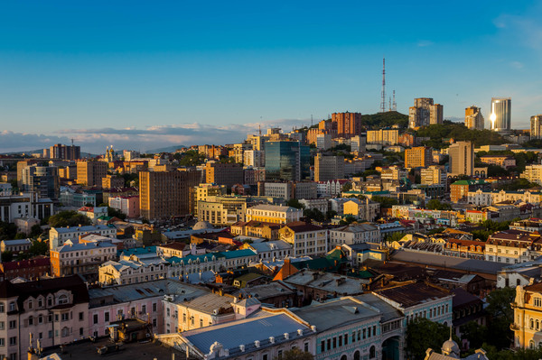 golden hour 3 - My, Cityscapes, Town, Height, Roof, beauty, Vladivostok, Street photography