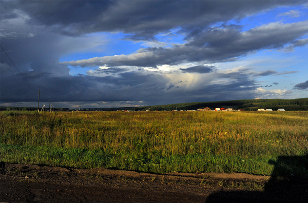 On a thunderstorm - My, The photo, Sky, Road, Thunderstorm