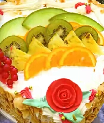 Cake Fruit Dream (Herztraum mit Fruechten) - Recipe, Dessert, Cake