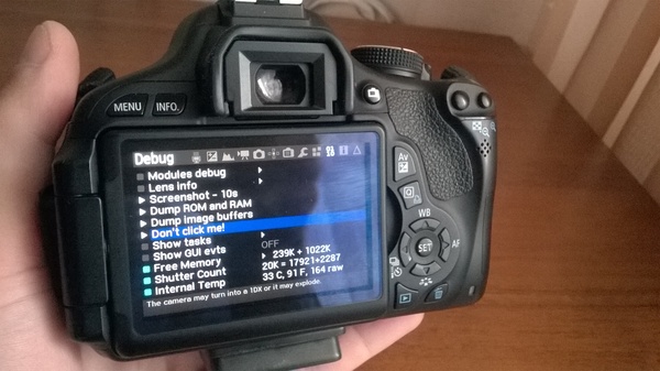 Лучше не нажимать - Моё, Зеркальный фотоаппарат, Canon 600D, Magic lantern, Прошивка, Настройки