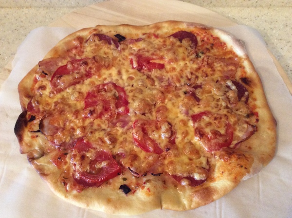 My pizza - My, Pizza, Bacon, Yummy, Cheese, Dough, Cooking