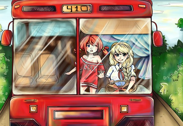 Here is a new turn and the engine roars what it brings us ... - Endless summer, Visual novel, Camp owlet, Ulyana, Glorifying, Art, Bus 410