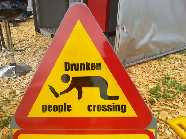 Carefully - My, Road sign, Drunk, Person