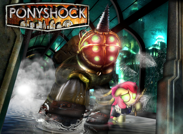 Ponyshock - My Little Pony, Applebloom, Кроссовер, BioShock, Big Daddy