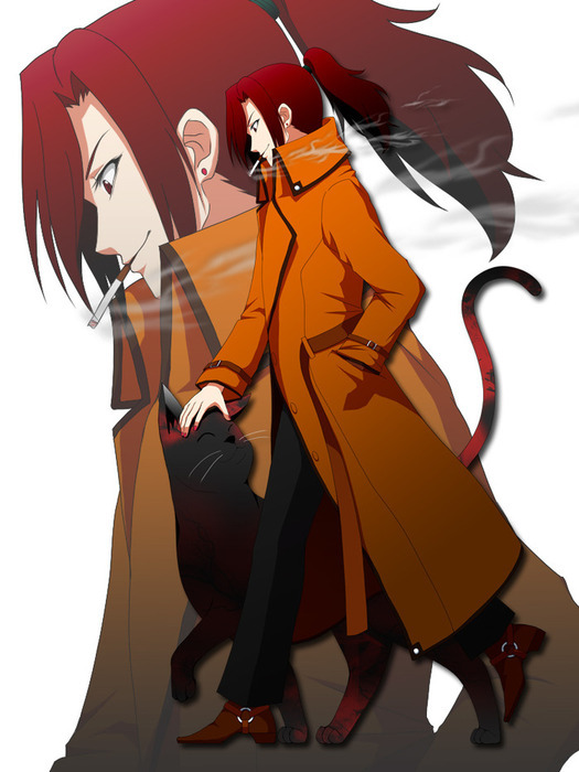 Aozaki Toko and her cat - Kara no kyoukai, , Aozaki Touko, Anime art