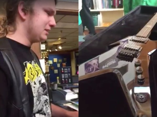 Young heavy metal lover touched by unexpected gift from deceased father - Father, A son, Surprise, Touching, Electric guitar, Metalworkers, Presents, news, Video