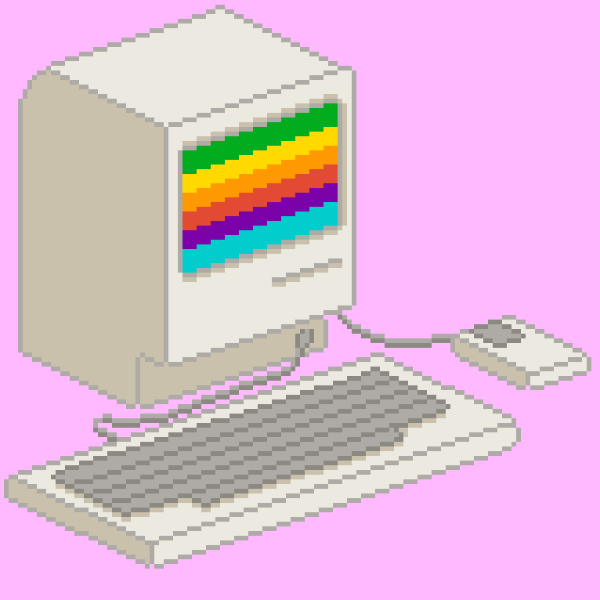 ( )  Pixel Art, Macintosh 128k, Apple