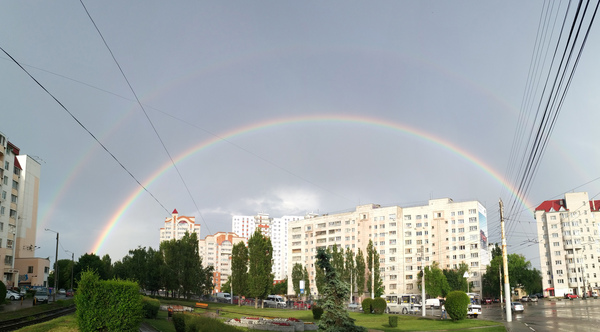 Double rainbow over Voronezh - Double Rainbow, Voronezh, beauty, Longpost, Rainbow, 