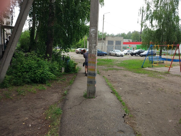 As usual, everything is for the people. - My, Pillar, Pedestrian zone, Dimitrovgrad