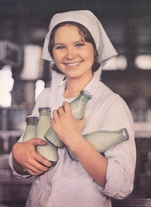 It was delicious milk. - Milk, Made in USSR, Beautiful girl