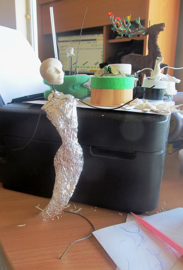 Mermaid in progress. - My, Needlework with process, Mermaid, Polymer clay, Velvet plastic, Handmade, Longpost