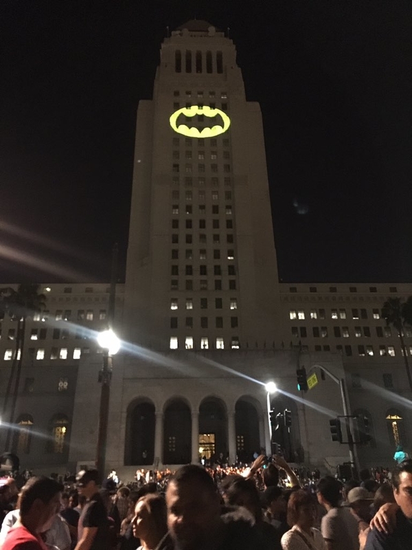 Bat-Signal lit in Los Angeles in memory of actor Adam West - Batman, Bat signal, Abroad