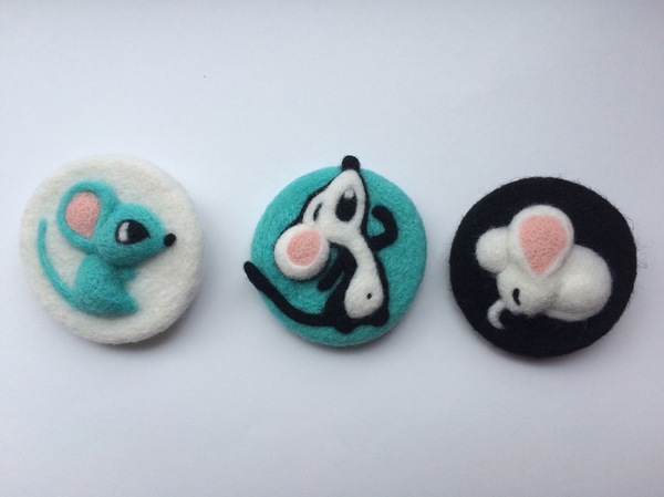 Brooches for young ladies - Brooch, Handmade, Order, Handmade, Dry felting, My, My, Longpost, 