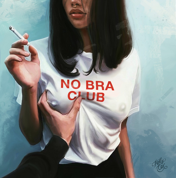 The No Bra Club. - NSFW, Клуб, Bra, Girls, Breast, Touch, Art, 
