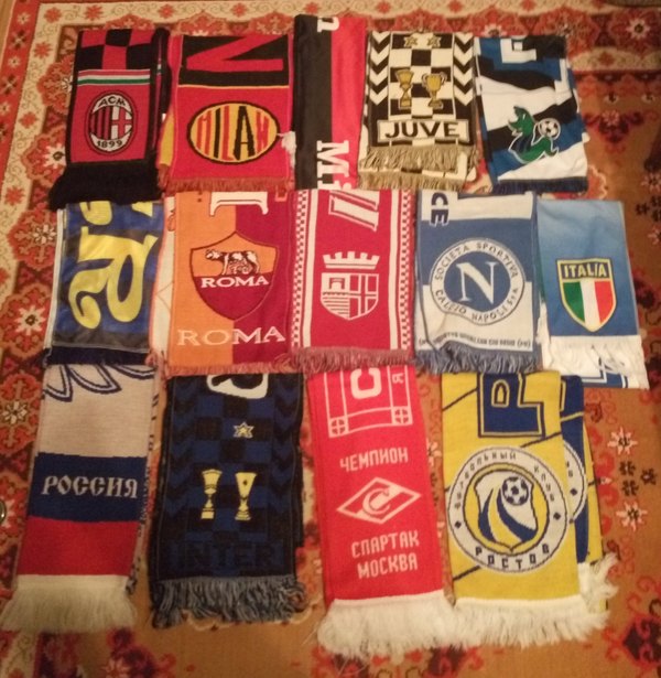 Football Scarf Collection - My, Football, Football scarves, Scarf, FC Milan, Milan, Fk Rostov, Spartacus