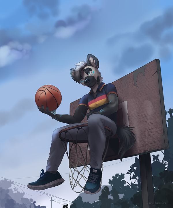 Lost something?) - Furry, Art, Koul fardreamer, Hyena, Basketball