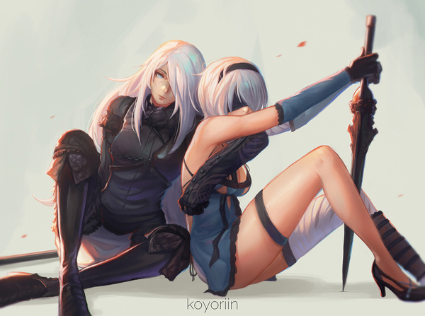 Nier: Automata - Art, Games, NIER Automata, Yorha unit No 2 type a, Yorha unit No 2 type B, Sonellion