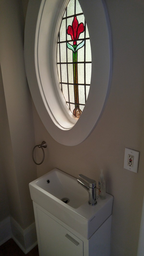 But stained glass. - Toronto, My, Canada, Combined bathroom, The size