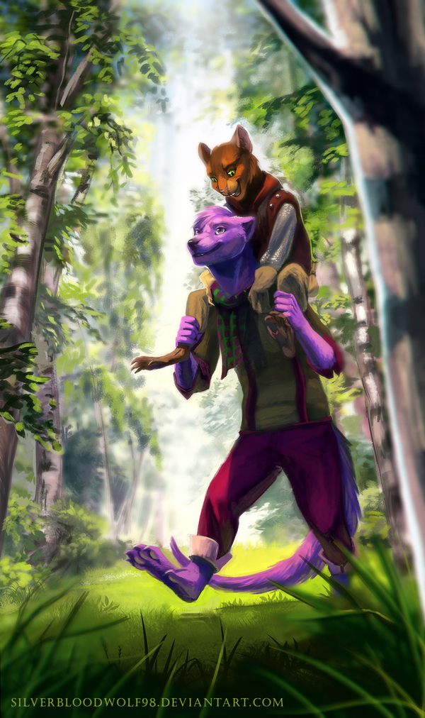 Walk in the woods - My, Furry, Anthro, Order, My, Digital drawing, Video