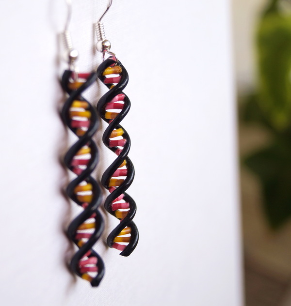 polymer clay DNA - My, DNA, Polymer clay, Handmade, Bijouterie, Silver, Biology, Лепка, GIF, Longpost