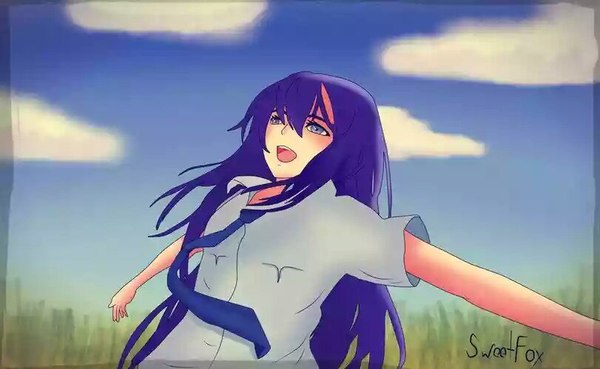 The girl who wanted to hug the whole world. - Visual novel, Drawing, Samantha, Endless summer, 