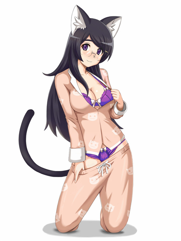 Great pajamas, isn't it) - NSFW, Anime, Anime art, Hanekawa tsubasa, Black hanekawa, Art, Monogatari series, Pantsu