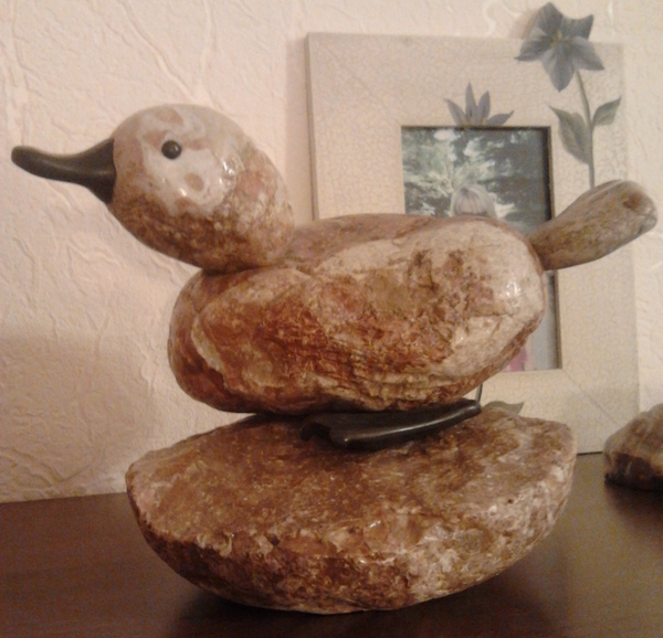 Garden sculpture Duck. - My, A rock, Duck, Sculpture, With your own hands, Handmade, Handmade