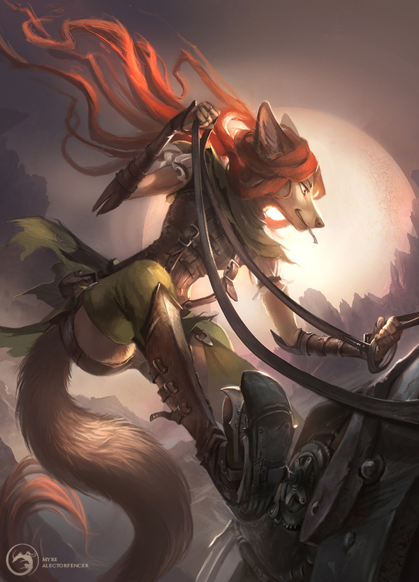 Ride into the sunset - Furry, Anthro, Art, Alectorfencer