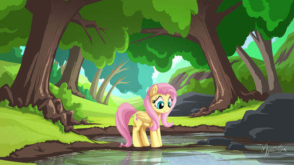 Tree Pond with Fluttershy My Little Pony, Ponyart, Fluttershy, Mysticalpha