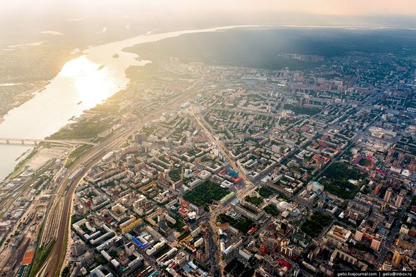 Novosibirsk from a helicopter - Longpost, Novosibirsk, Height