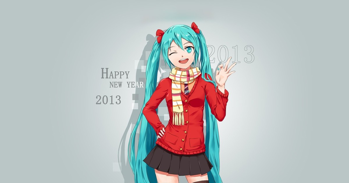 Хатсуне Мику. Новогодняя Мику. Hatsune Miku новый год. Мику Хацунэ новый год.
