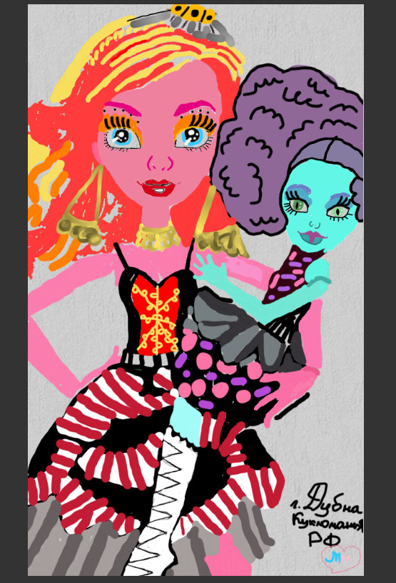 Sketch for a competition. My here I did processing for the competition Do not write nasty things, but rather tell me if there are any flaws - My, Monster High, Art