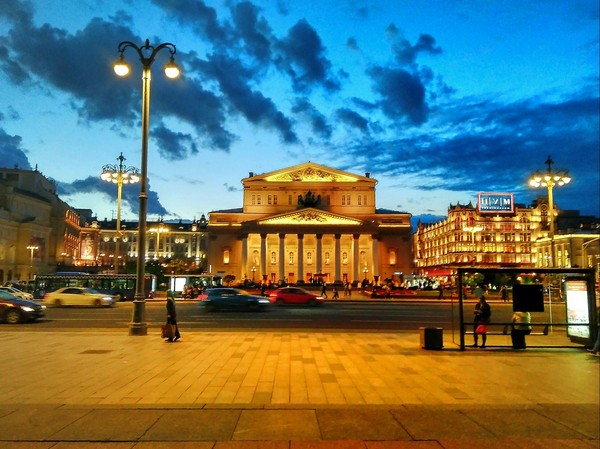 Вечерняя Москва... - Моё, Фотография, Москва, Большой театр, Вечер, Закат, Мост, Небо