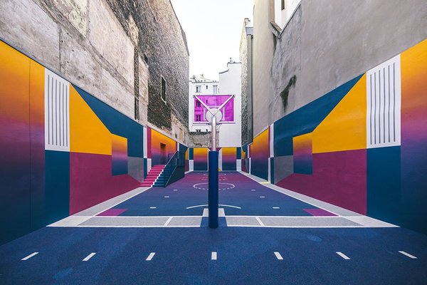 Basketball street art from Paris - Basketball, Street art, Graffiti, Basketball court