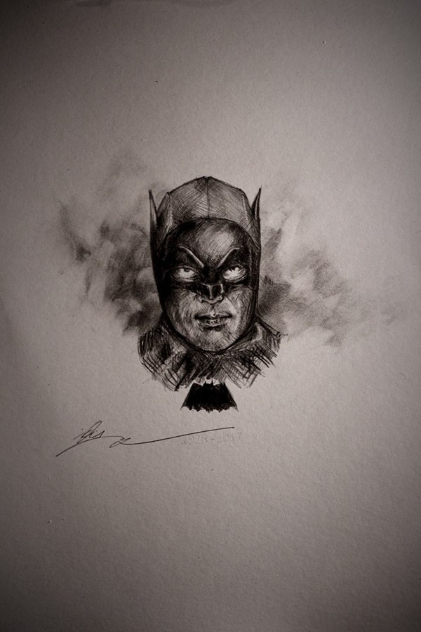 Adam West. - My, Adam West, Batman, Art, Drawing, Pencil drawing