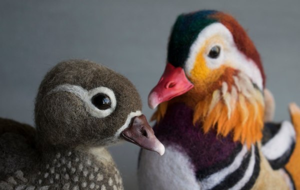 Royal wool ducks - My, Dry felting, Felting, Handmade, My, Sculpture, Wool, Creation, Longpost