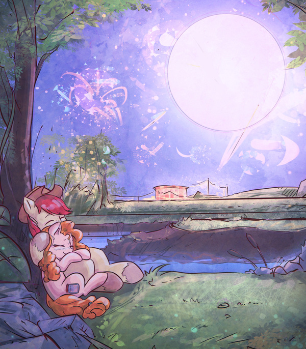 There will be fireworks, so stay close My Little Pony, Ponyart, Pear Butter, Bright Mac, MLP Season 7, , Mirroredsea