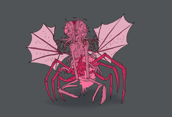 Хочу начать иллюстрировать чудовищ из вселенной Лавкрафта. Этих милашек называют Ми-Го или Пришлые