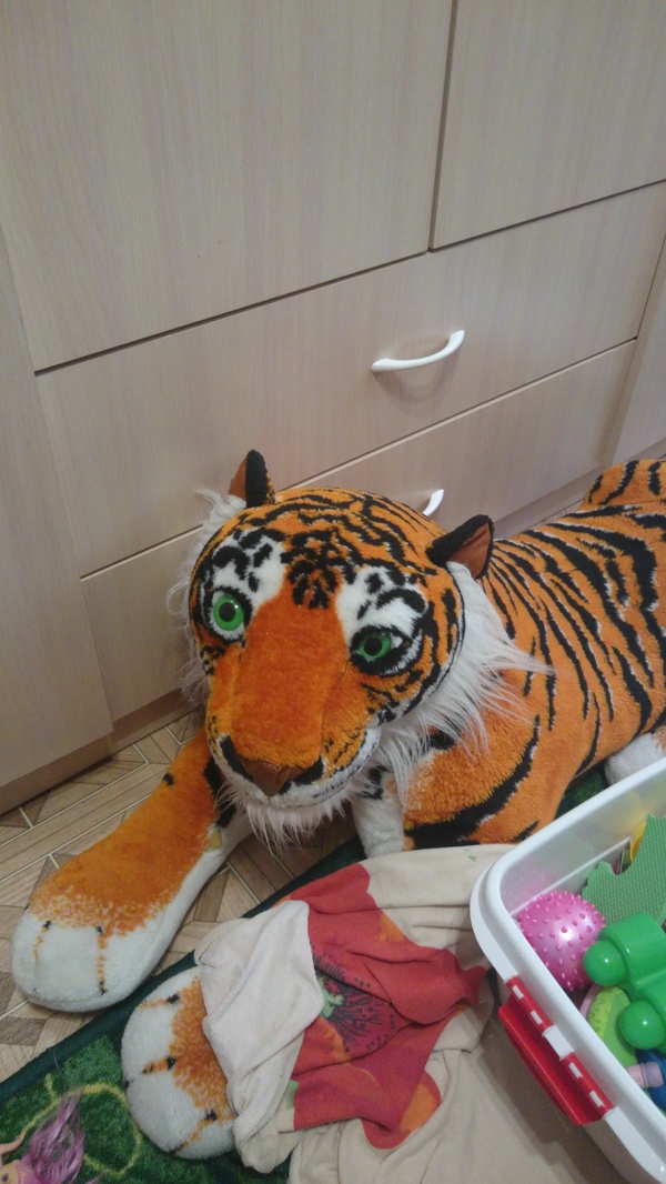 This toy has seen some shit.... - My, Tiger, Toys, Kids toys, , Omg